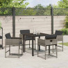 Zestaw do jadalni w ogrodzie 5 pcs Szary polirattan