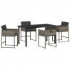 Zestaw do jadalni w ogrodzie 5 pcs Szary polirattan