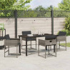Zestaw do jadalni w ogrodzie 5 pcs Szary polirattan