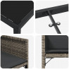 Zestaw do jadalni w ogrodzie 5 pcs Szary polirattan