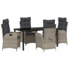 Zestaw do jadalni w ogrodzie 5 pcs Jasnoszary polirattan