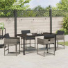Zestaw do jadalni w ogrodzie 5 pcs Szary polirattan
