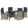 Zestaw do jadalni w ogrodzie 5 pcs Jasnoszary polirattan