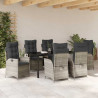 Zestaw do jadalni w ogrodzie 7 pcs Jasnoszary polirattan