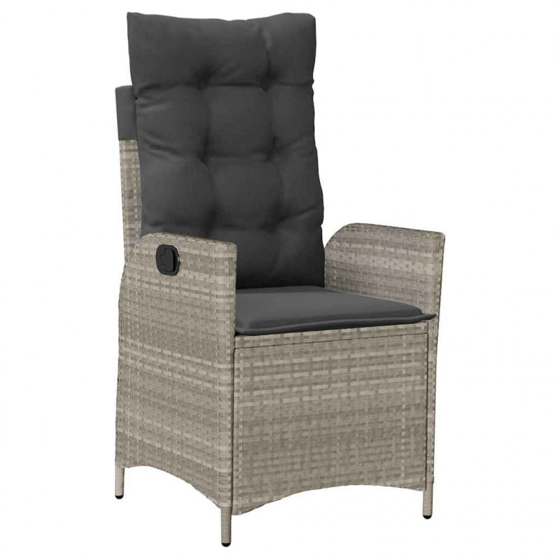 Zestaw do jadalni w ogrodzie 7 pcs Jasnoszary polirattan