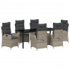 Zestaw do jadalni w ogrodzie 7 pcs Jasnoszary polirattan