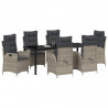 Zestaw do jadalni w ogrodzie 7 pcs Jasnoszary polirattan