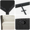 Zestaw do jadalni w ogrodzie z poduszką 5 pcs Czarny polirattan