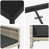Zestaw do jadalni w ogrodzie 5 pcs Jasnoszary polirattan