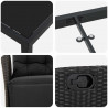 Zestaw do jadalni w ogrodzie z poduszką 5 pcs Czarny polirattan