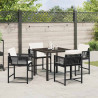 Zestaw do jadalni w ogrodzie 5 pcs Czarny polirattan