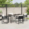 Zestaw do jadalni w ogrodzie 5 pcs Czarny polirattan