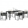 Zestaw do jadalni w ogrodzie 5 pcs Czarny polirattan