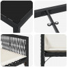 Zestaw do jadalni w ogrodzie 5 pcs Czarny polirattan