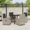 Zestaw do jadalni w ogrodzie 5 pcs Jasnoszary polirattan