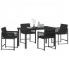 Zestaw do jadalni w ogrodzie 5 pcs Czarny polirattan