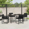 Zestaw do jadalni w ogrodzie 5 pcs Czarny polirattan