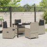 Zestaw do jadalni w ogrodzie 5 pcs Jasnoszary polirattan