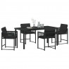 Zestaw do jadalni w ogrodzie 5 pcs Czarny polirattan