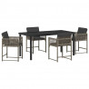 Zestaw do jadalni w ogrodzie 5 pcs Szary polirattan