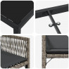 Zestaw do jadalni w ogrodzie 9 pcs Szary polirattan