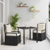 Zestaw do jadalni w ogrodzie 3 pcs Czarny polirattan