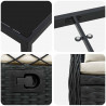 Zestaw do jadalni w ogrodzie 3 pcs Czarny polirattan