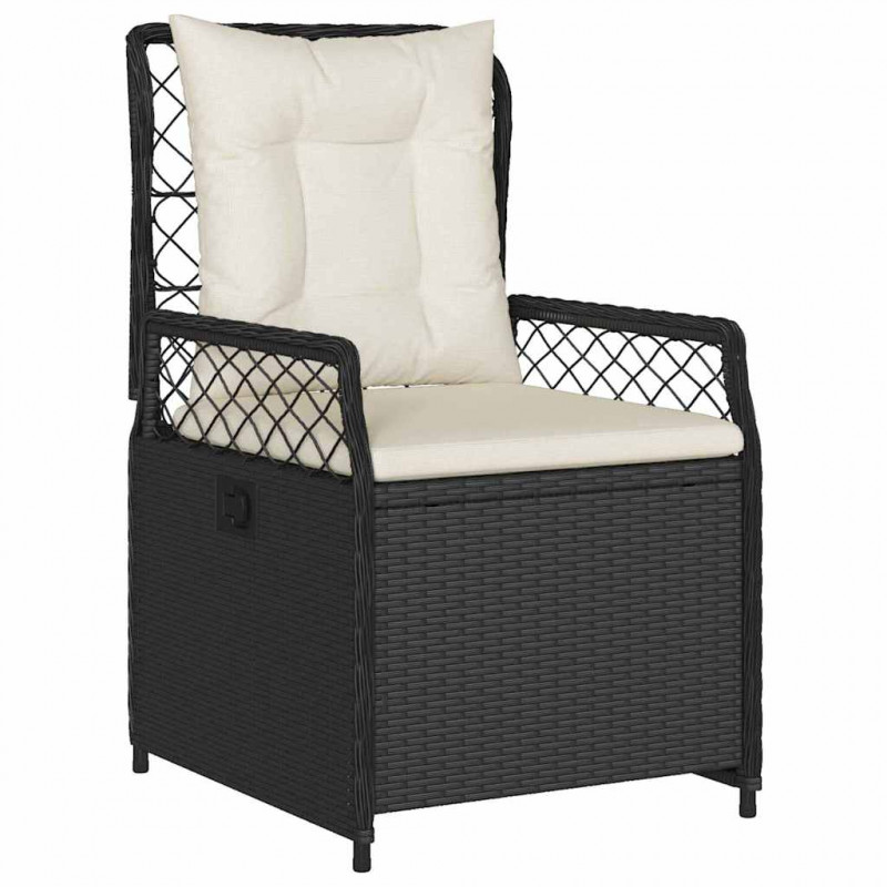 Zestaw do jadalni w ogrodzie 5 pcs Czarny polirattan