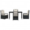 Zestaw do jadalni w ogrodzie 5 pcs Czarny polirattan