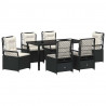 Zestaw do jadalni w ogrodzie 7 pcs Czarny polirattan