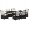Zestaw do jadalni w ogrodzie 7 pcs Czarny polirattan
