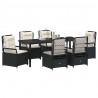 Zestaw do jadalni w ogrodzie 7 pcs Czarny polirattan