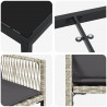 Zestaw do jadalni w ogrodzie 5 pcs Jasnoszary polirattan