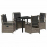Zestaw do jadalni w ogrodzie 5 pcs Szary polirattan