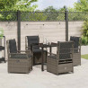 Zestaw do jadalni w ogrodzie 5 pcs Szary polirattan
