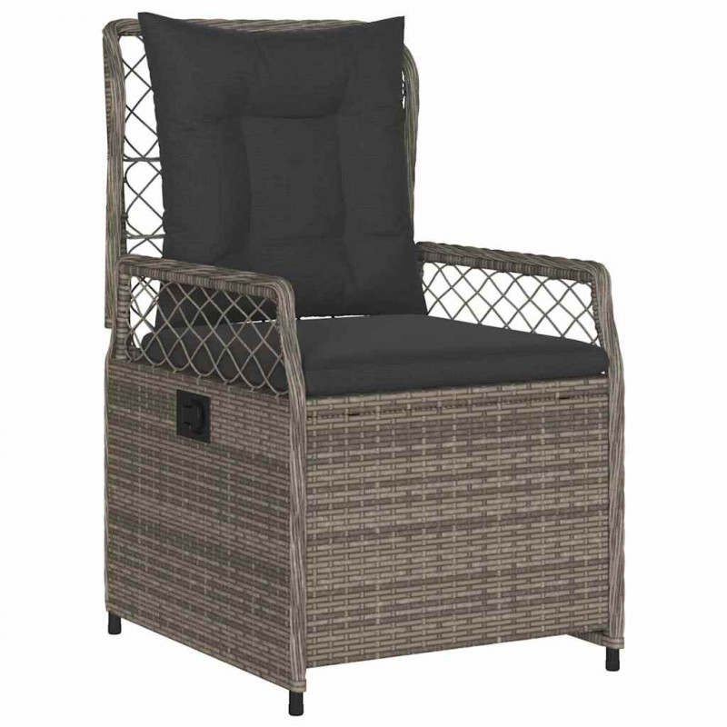 Zestaw do jadalni w ogrodzie 5 pcs Szary polirattan