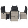 Zestaw do jadalni w ogrodzie 5 pcs Jasnoszary polirattan