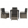 Zestaw do jadalni w ogrodzie 5 pcs Szary polirattan
