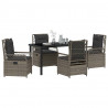 Zestaw do jadalni w ogrodzie 5 pcs Szary polirattan