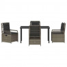 Zestaw do jadalni w ogrodzie 5 pcs Szary polirattan