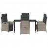 Zestaw do jadalni w ogrodzie 5 pcs Jasnoszary polirattan