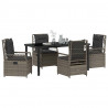 Zestaw do jadalni w ogrodzie 5 pcs Szary polirattan