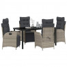 Zestaw do jadalni w ogrodzie 5 pcs Jasnoszary polirattan