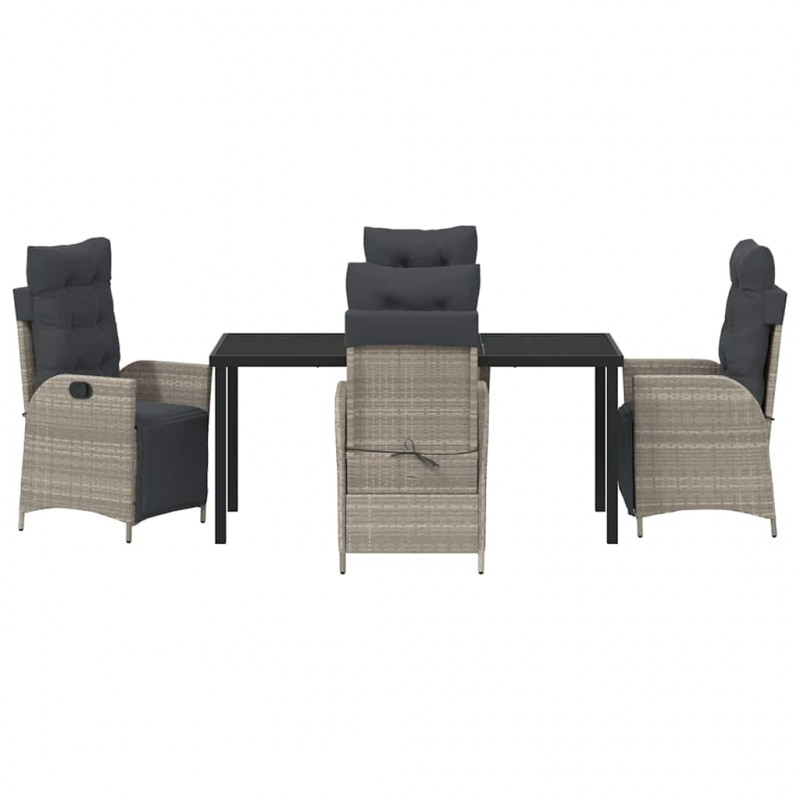 Zestaw do jadalni w ogrodzie 5 pcs Jasnoszary polirattan