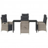 Zestaw do jadalni w ogrodzie 5 pcs Jasnoszary polirattan