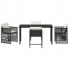 Zestaw do jadalni w ogrodzie 5 pcs Czarny polirattan