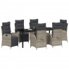 Zestaw do jadalni w ogrodzie 7 pcs Jasnoszary polirattan