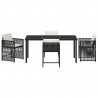 Zestaw do jadalni w ogrodzie 5 pcs Czarny polirattan
