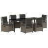 Zestaw do jadalni w ogrodzie 7 pcs Szary polirattan