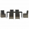 Zestaw do jadalni w ogrodzie 7 pcs Szary polirattan